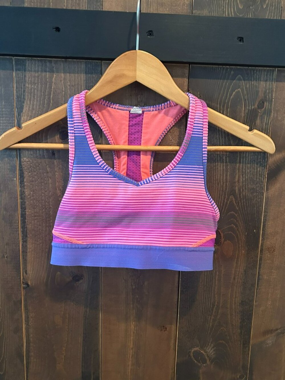 Ivivva Striped Racerback Sports Bra Girls Size 12